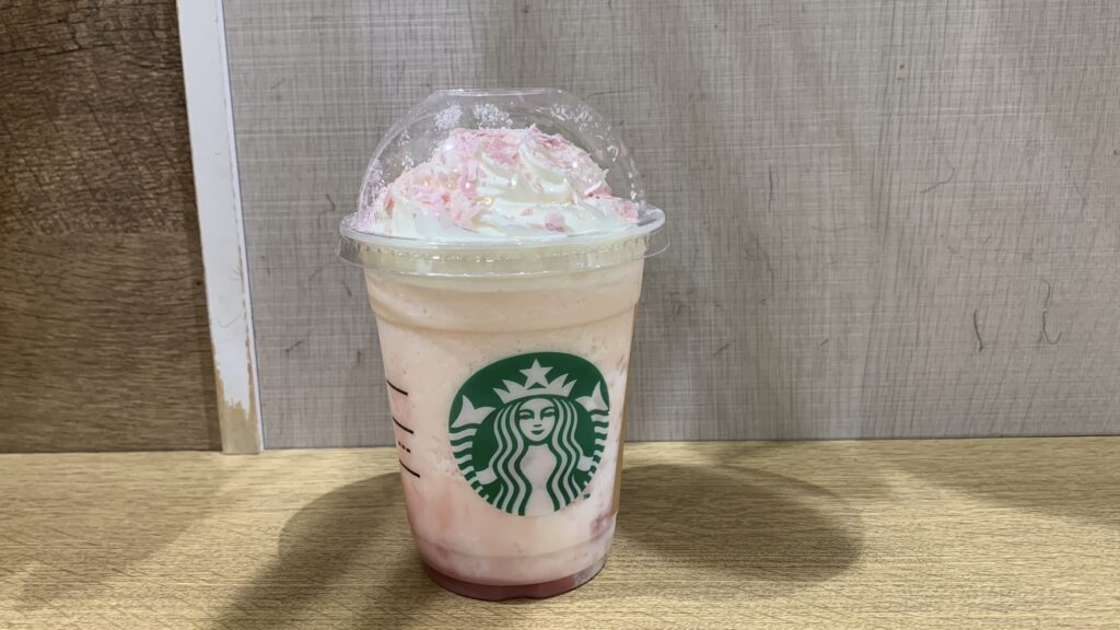 桜咲くよ白桃フラペチーノ 白桃ピューレ 桜チップ スタバ春限定 2026