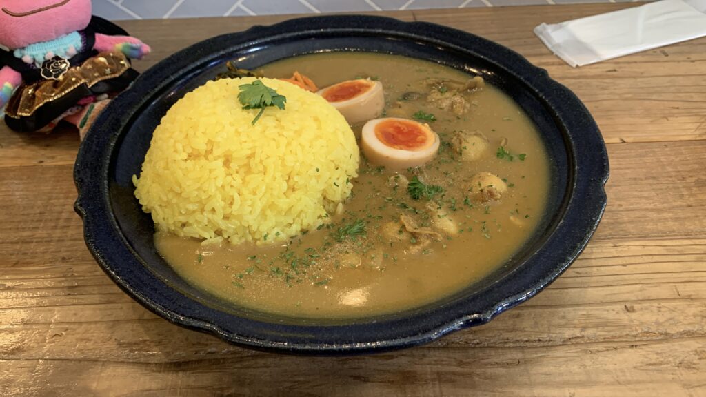 みとむや 5周年 週替わりカレー祭4週目 ポタージュカレー ターメリックライスとパクチー